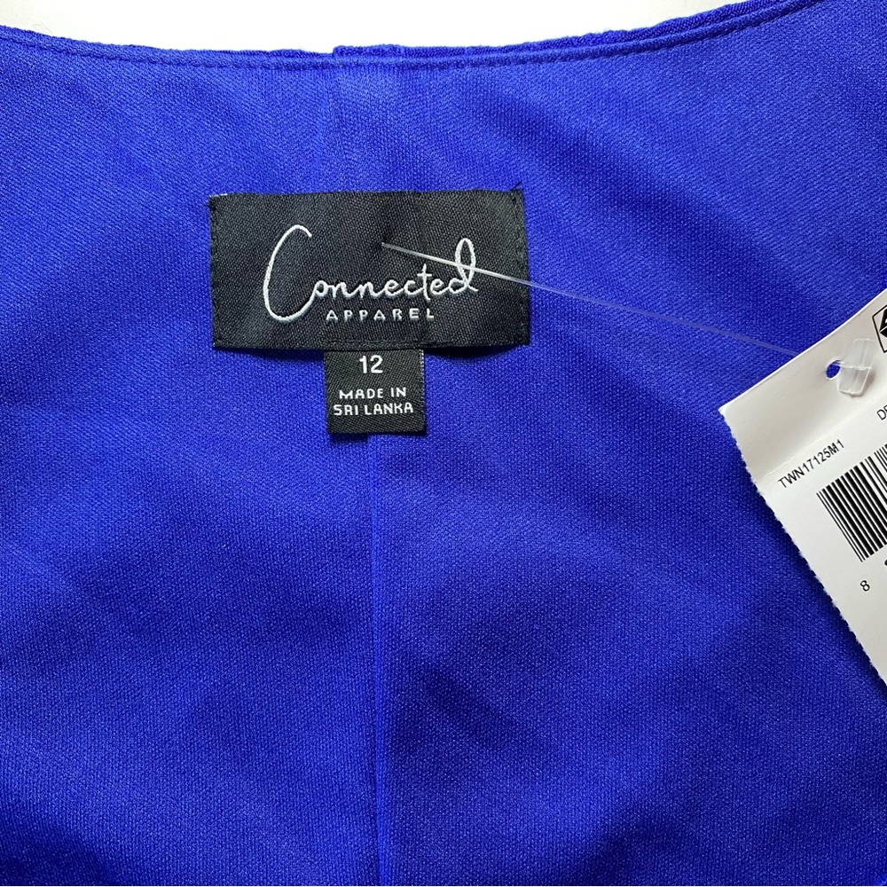 Elegant Royal Blue Eyelet Women's Dress size 12 - Picture 14 of 15